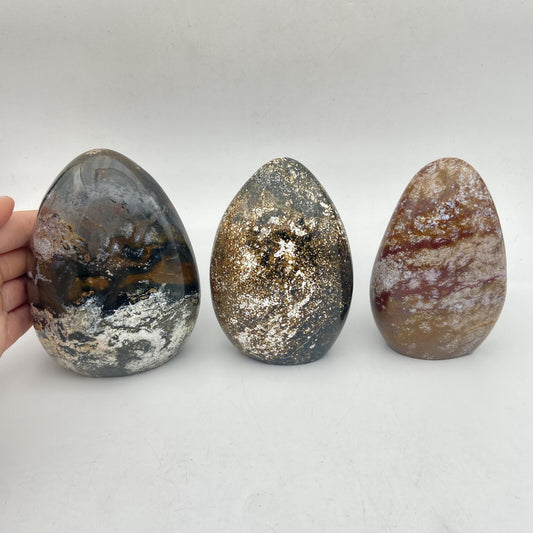 Lot de 3 Formes Libres - Jaspe Océan / Orbiculaire n°1