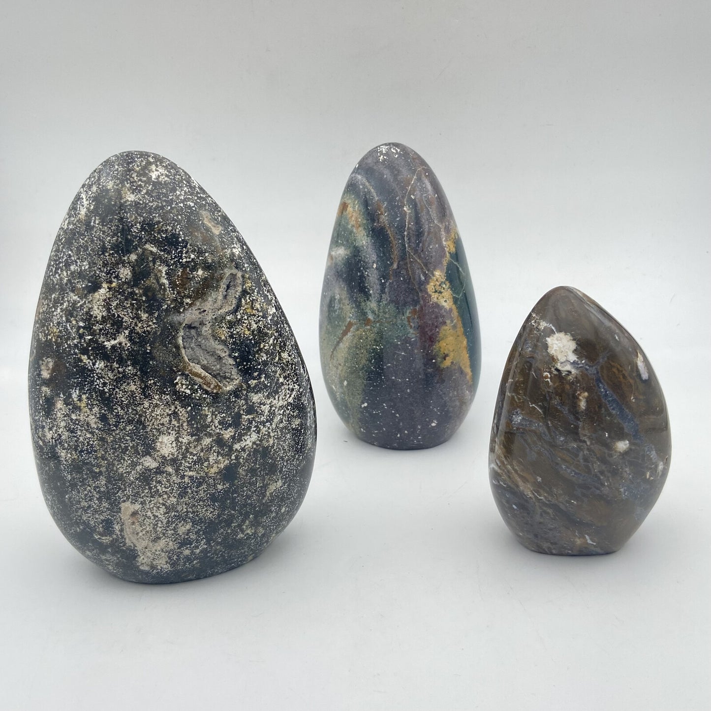 Lot de 3 Formes Libres - Jaspe Océan / Orbiculaire n°2