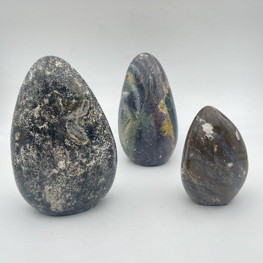 Lot de 3 Formes Libres - Jaspe Océan / Orbiculaire n°2