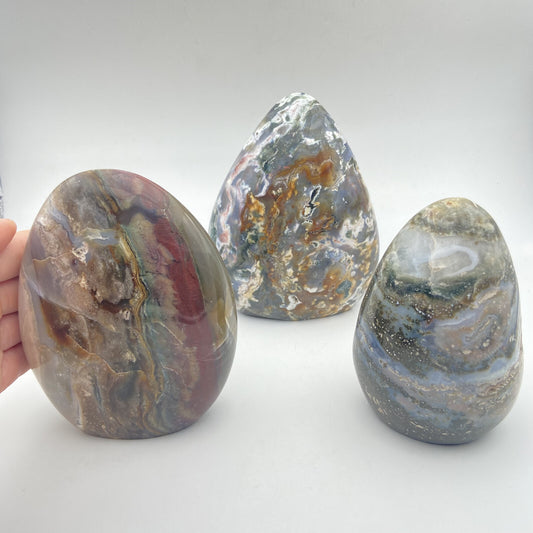 Lot de 3 Formes Libres - Jaspe Océan / Orbiculaire n°4