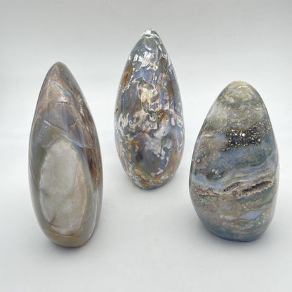 Lot de 3 Formes Libres - Jaspe Océan / Orbiculaire n°4