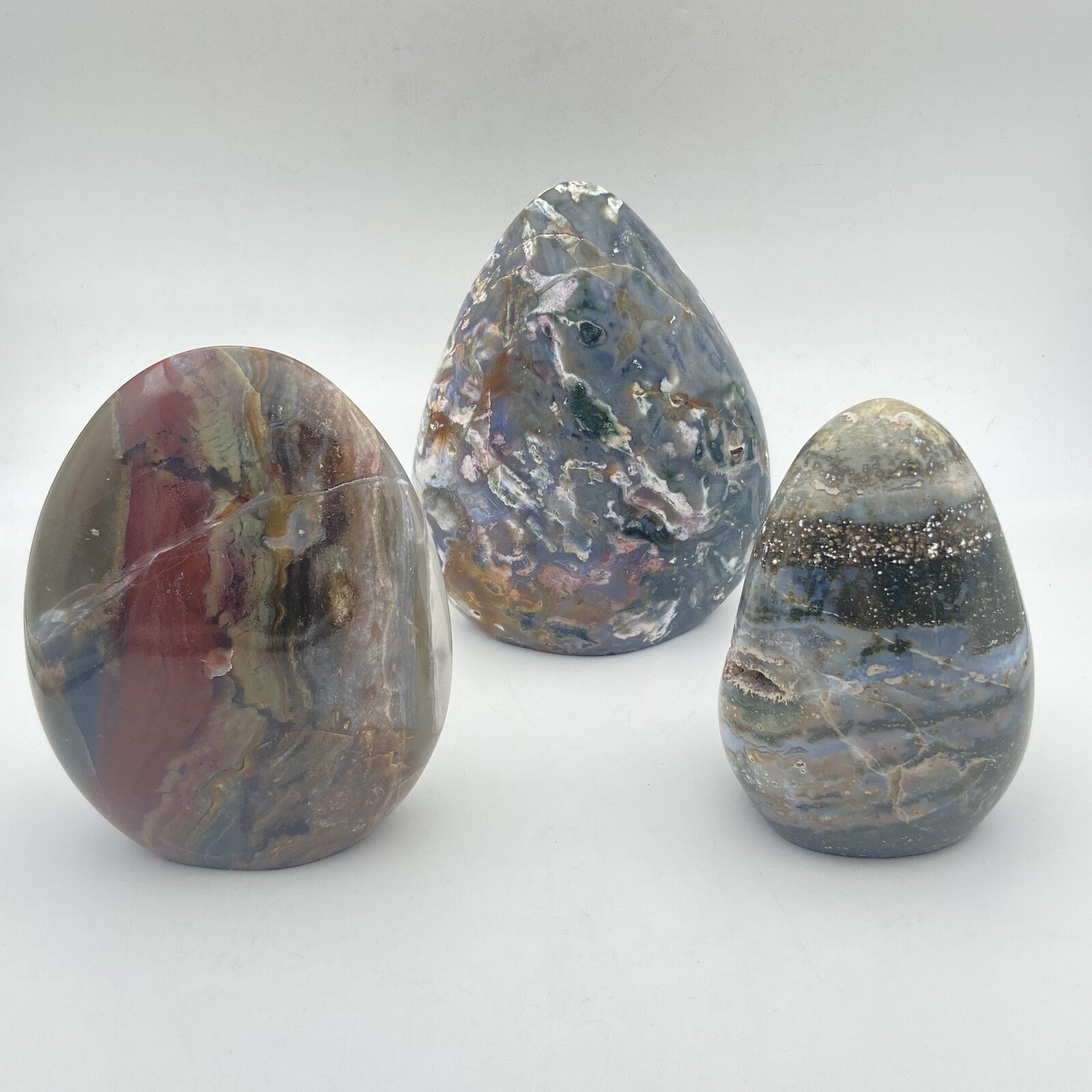 Lot de 3 Formes Libres - Jaspe Océan / Orbiculaire n°4