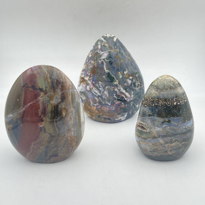 Lot de 3 Formes Libres - Jaspe Océan / Orbiculaire n°4