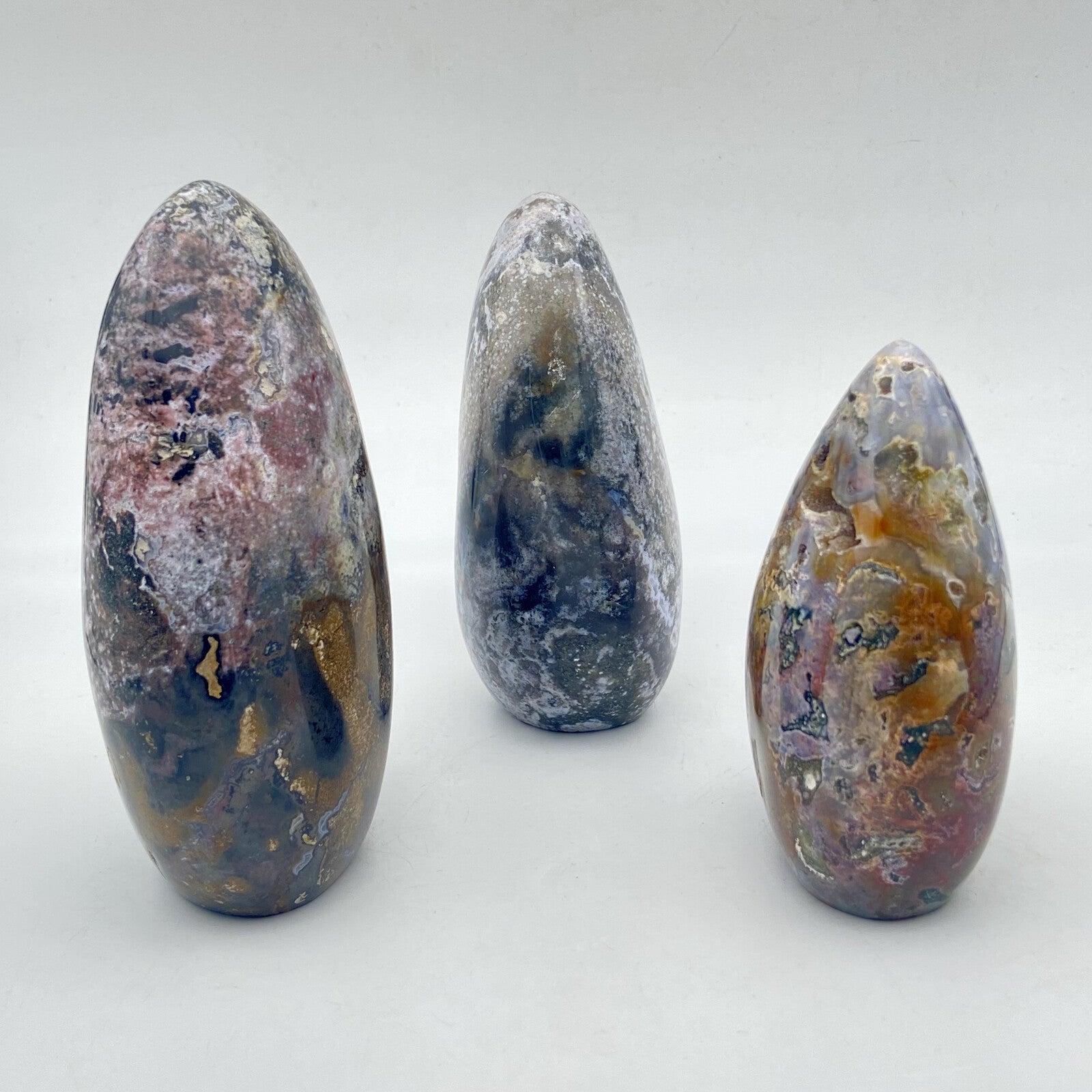 Lot de 3 Formes Libres - Jaspe Océan / Orbiculaire n°5