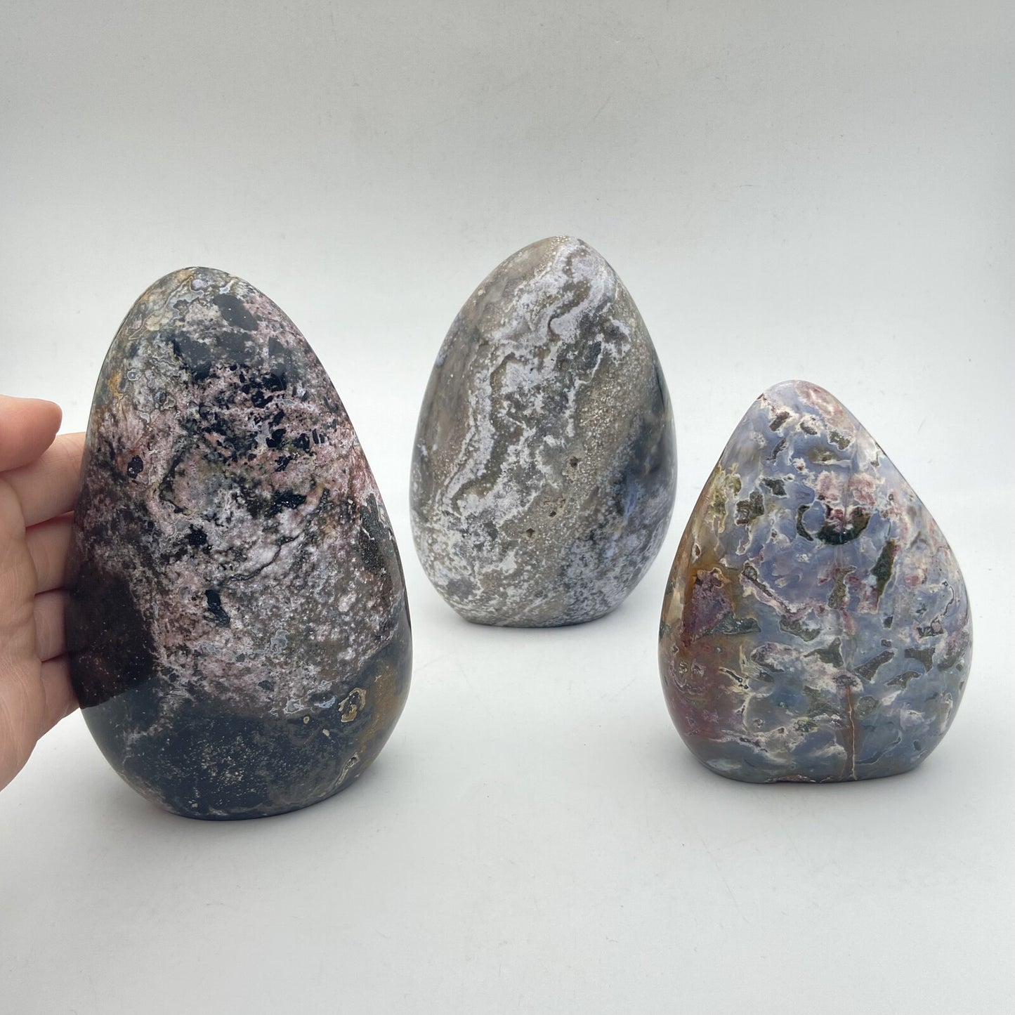 Lot de 3 Formes Libres - Jaspe Océan / Orbiculaire n°5