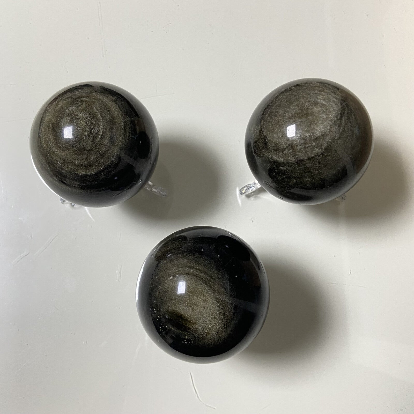 Lot de 3 Sphères - Obsidienne Dorée n°4