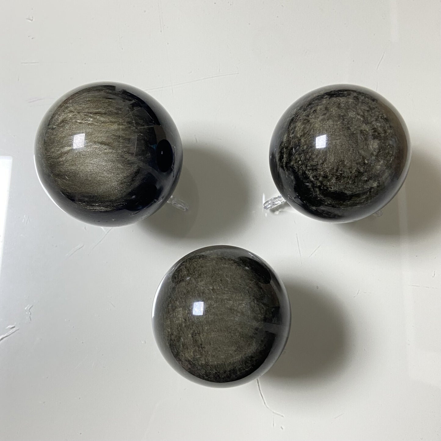Lot de 3 Sphères - Obsidienne Dorée n°5