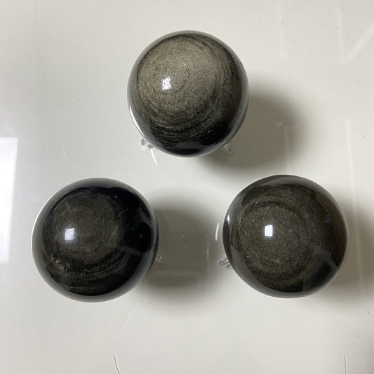 Lot de 3 Sphères - Obsidienne Dorée n°6