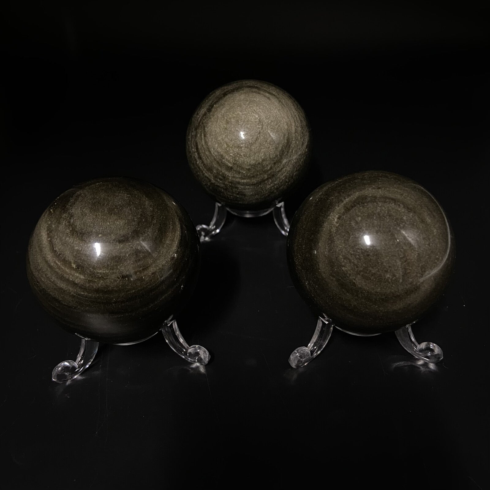 Lot de 3 Sphères - Obsidienne Dorée n°6