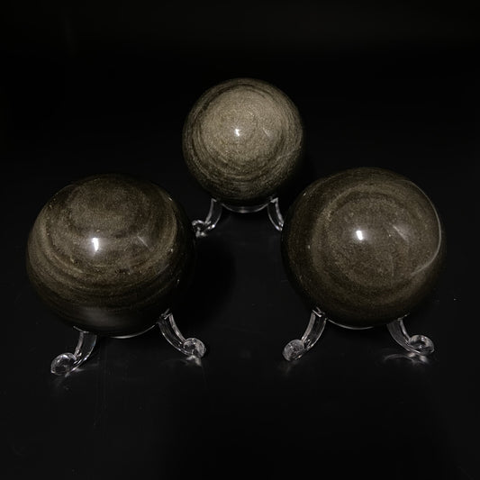 Lot de 3 Sphères - Obsidienne Dorée n°6