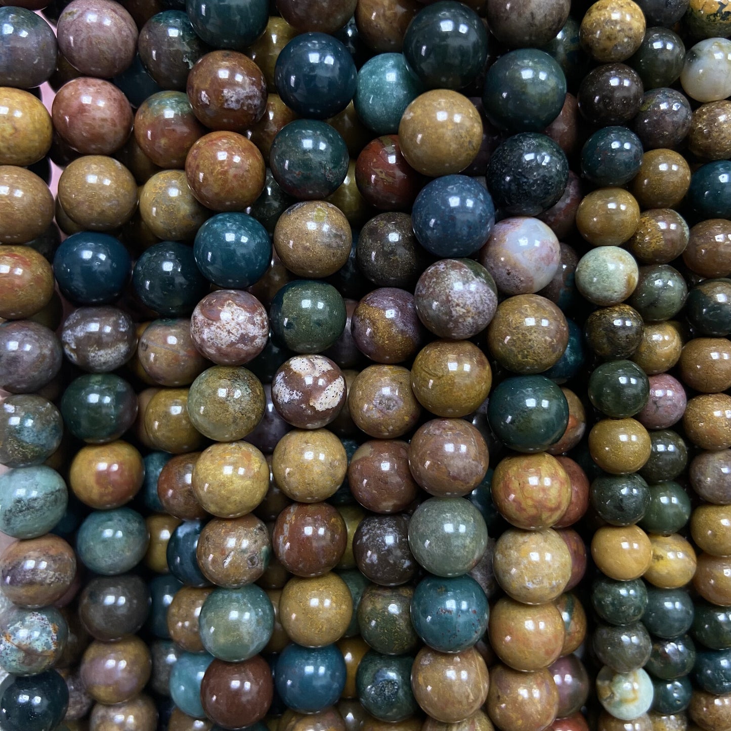 Rang - Jaspe Polychrome / Océan (6 mm)