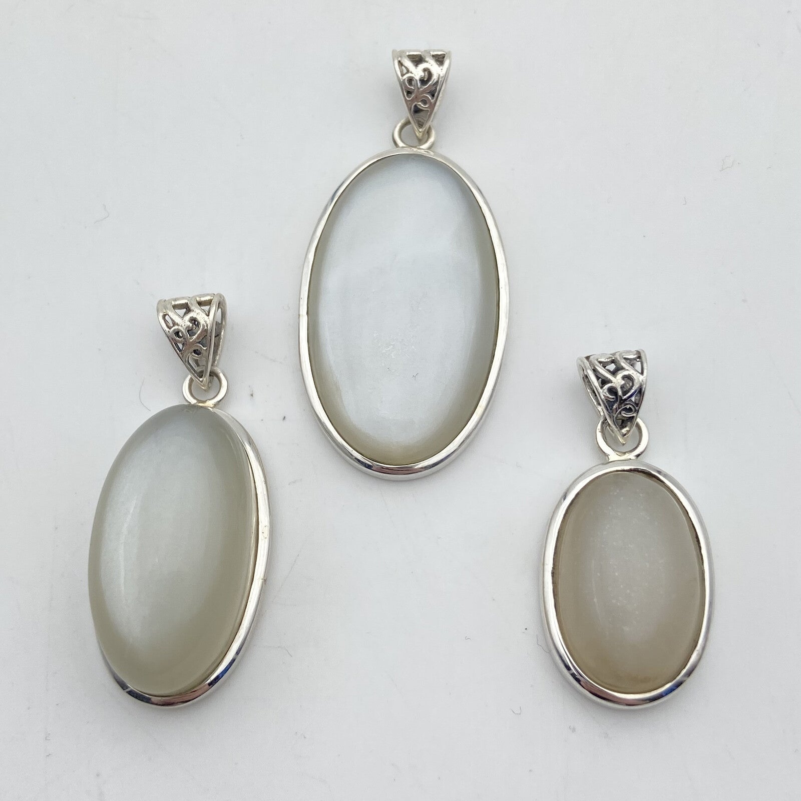 Lot de 3 Pendentifs Argent - Pierre de Lune n°4