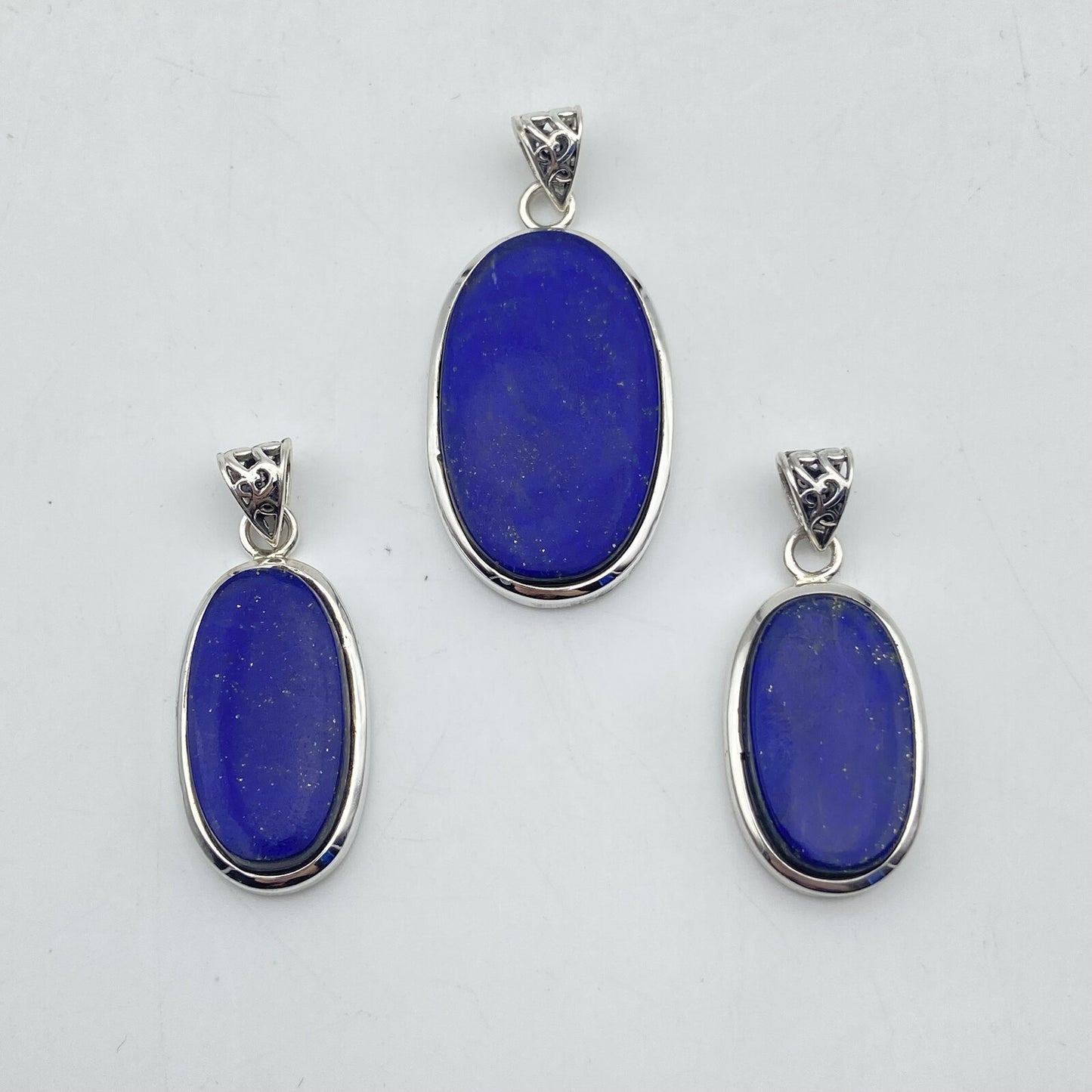 Lot de 3 Pendentifs Argent - Lapis Lazuli n°5