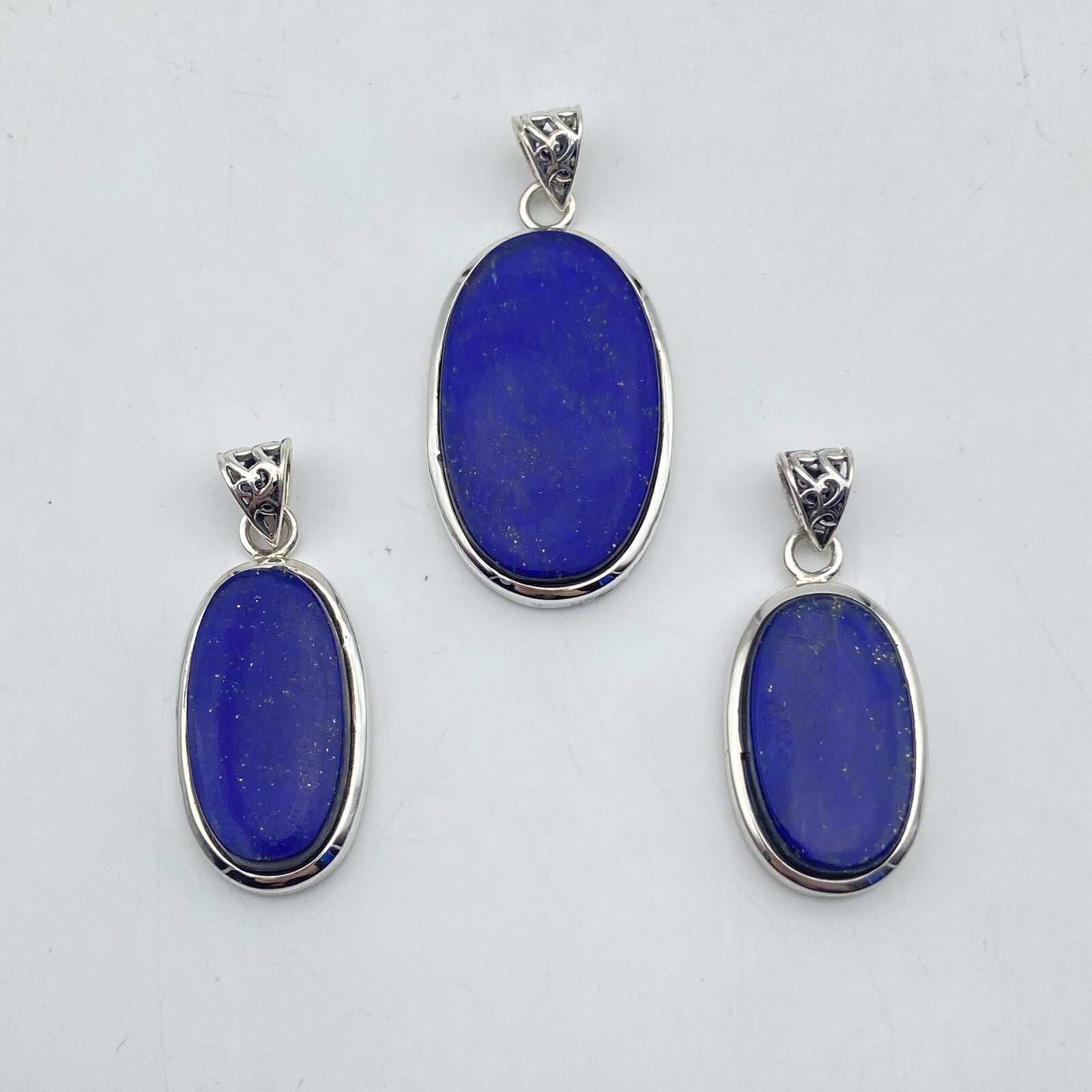 Lot de 3 Pendentifs Argent - Lapis Lazuli n°5