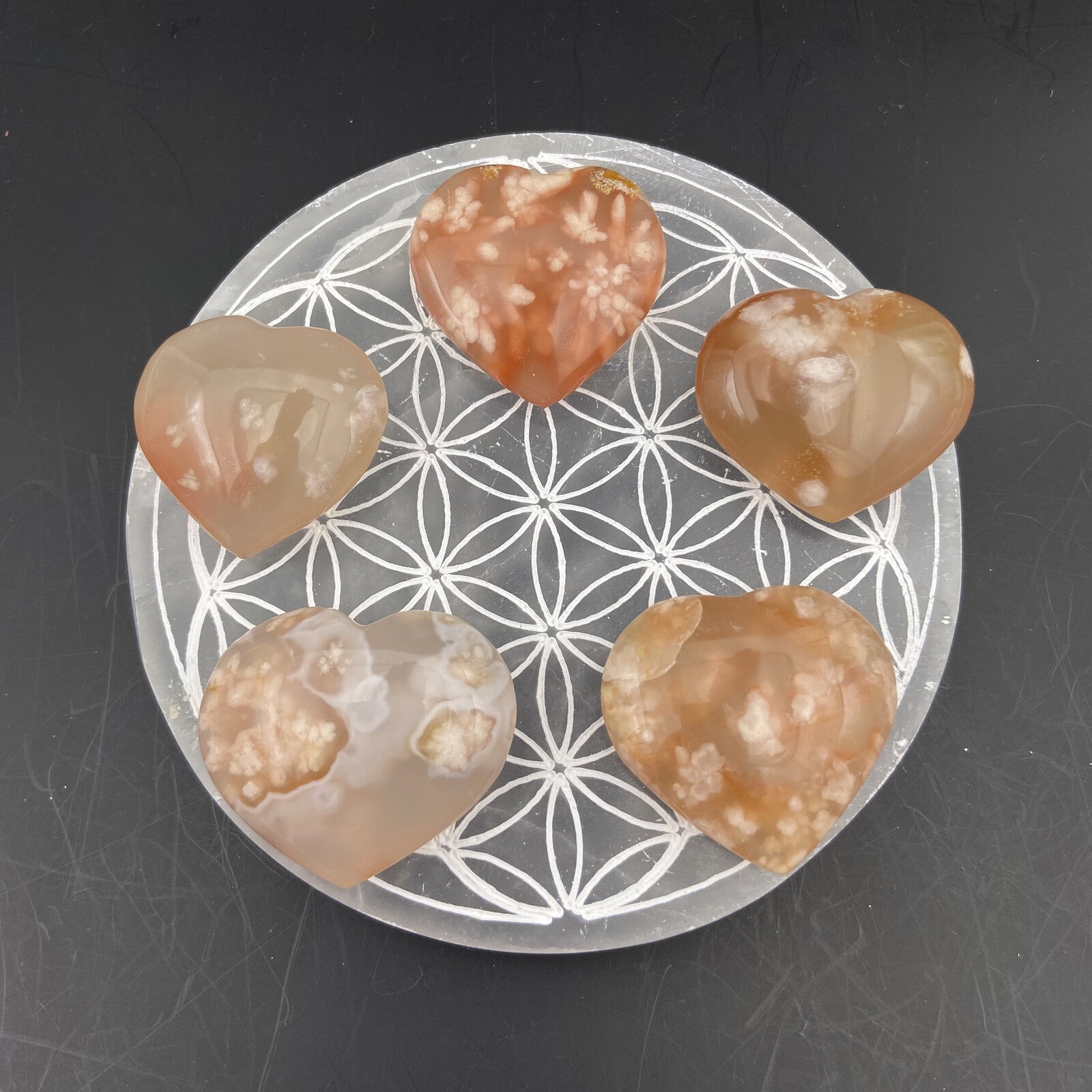 Petit Coeur - Agate Fleur (Sakura) - Taille M