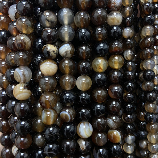 Rang - Agate à bandes Naturelles (8 mm)