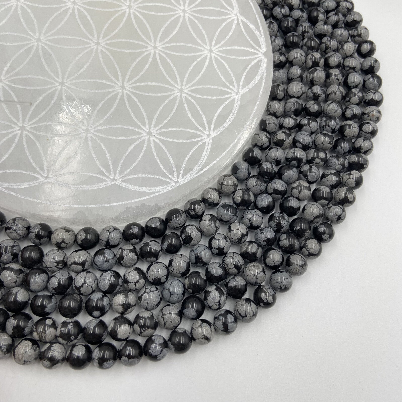 Rang - Obsidienne Flocon de Neige / Mouchetée (8 mm)