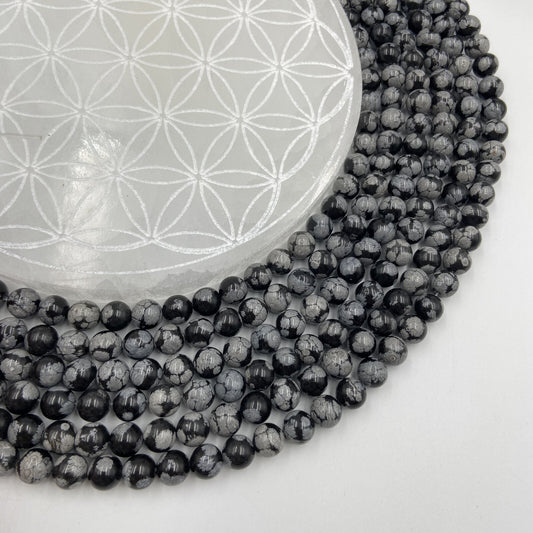 Rang - Obsidienne Flocon de Neige / Mouchetée (8 mm)