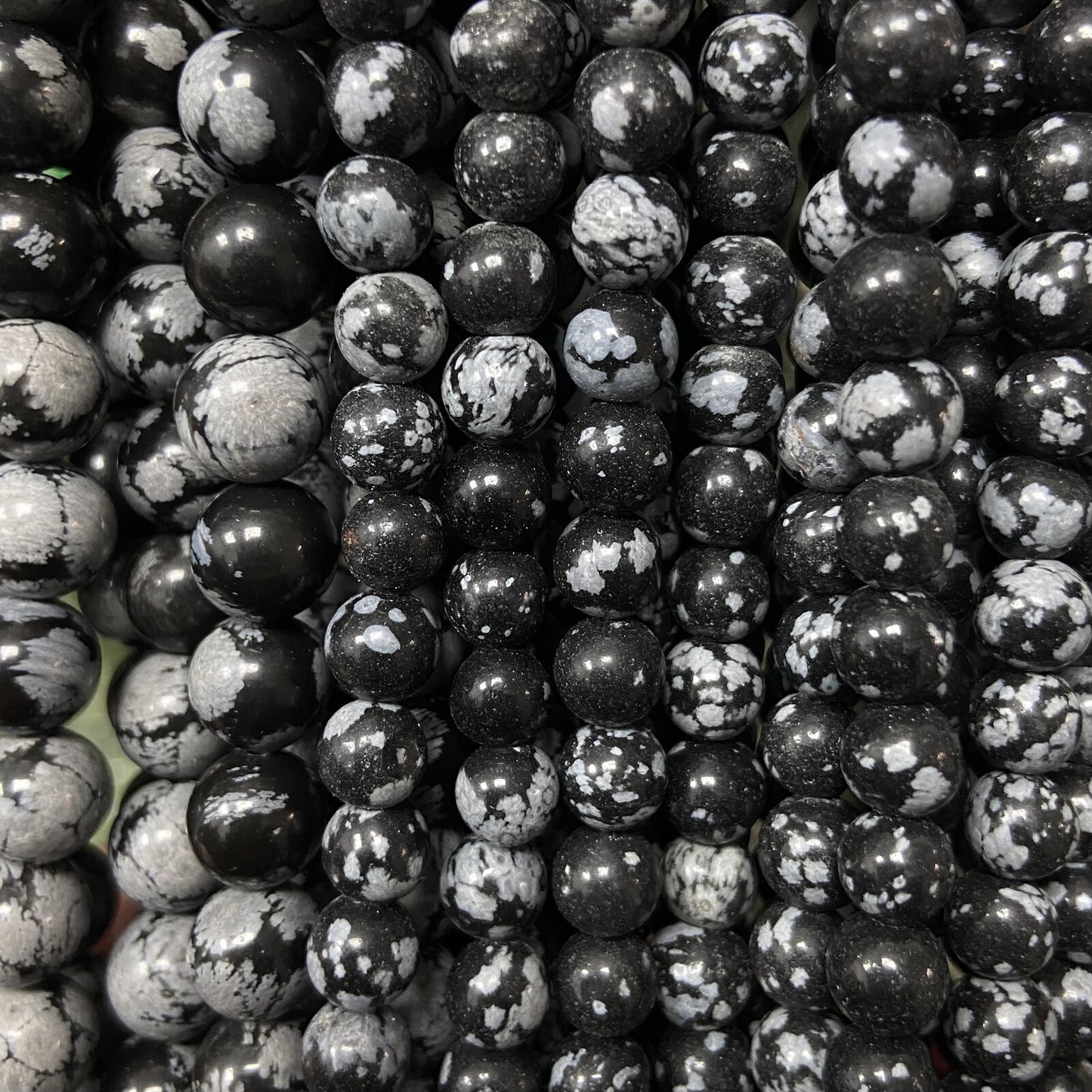 Rang - Obsidienne Flocon de Neige / Mouchetée (8 mm)