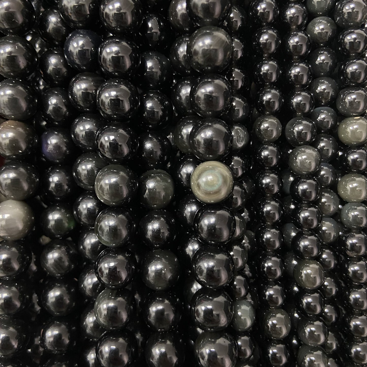 Rang - Obsidienne Noire / Arc-en-ciel (8 mm)