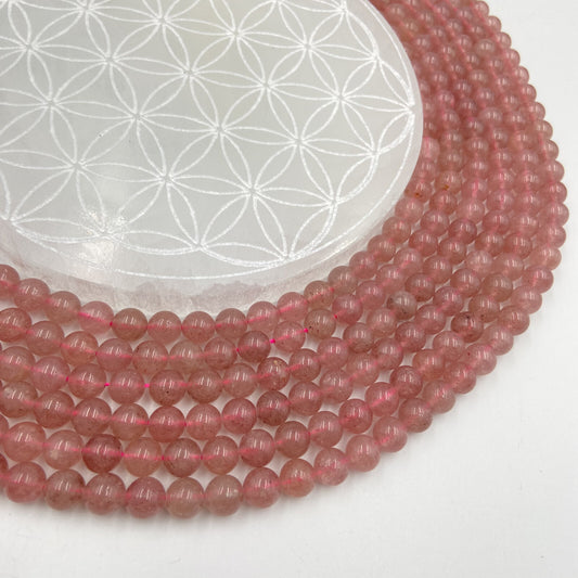 Rang - Quartz Fraise ''Morango'' / Hématoïde (8 mm)