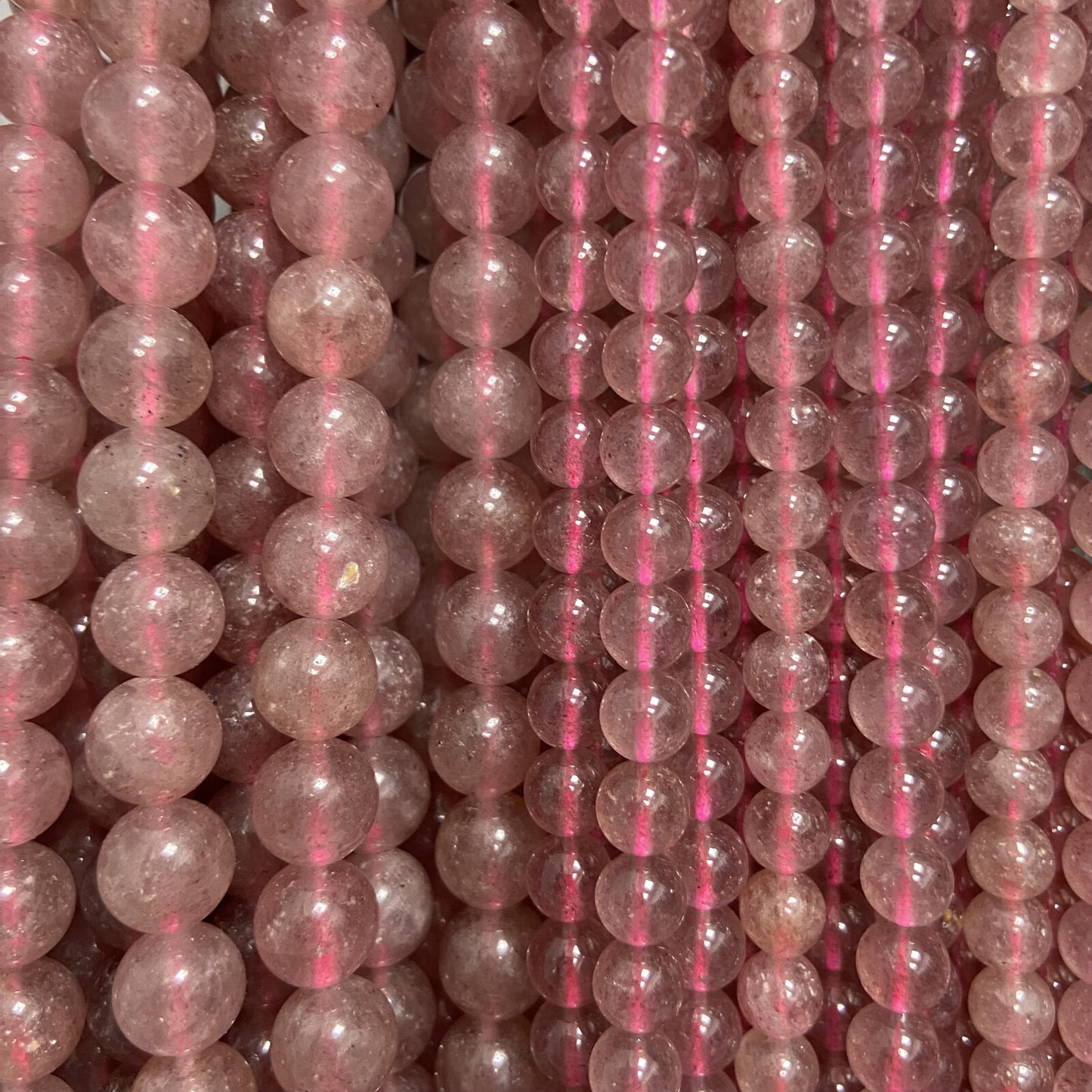 Rang - Quartz Fraise ''Morango'' / Hématoïde (8 mm)