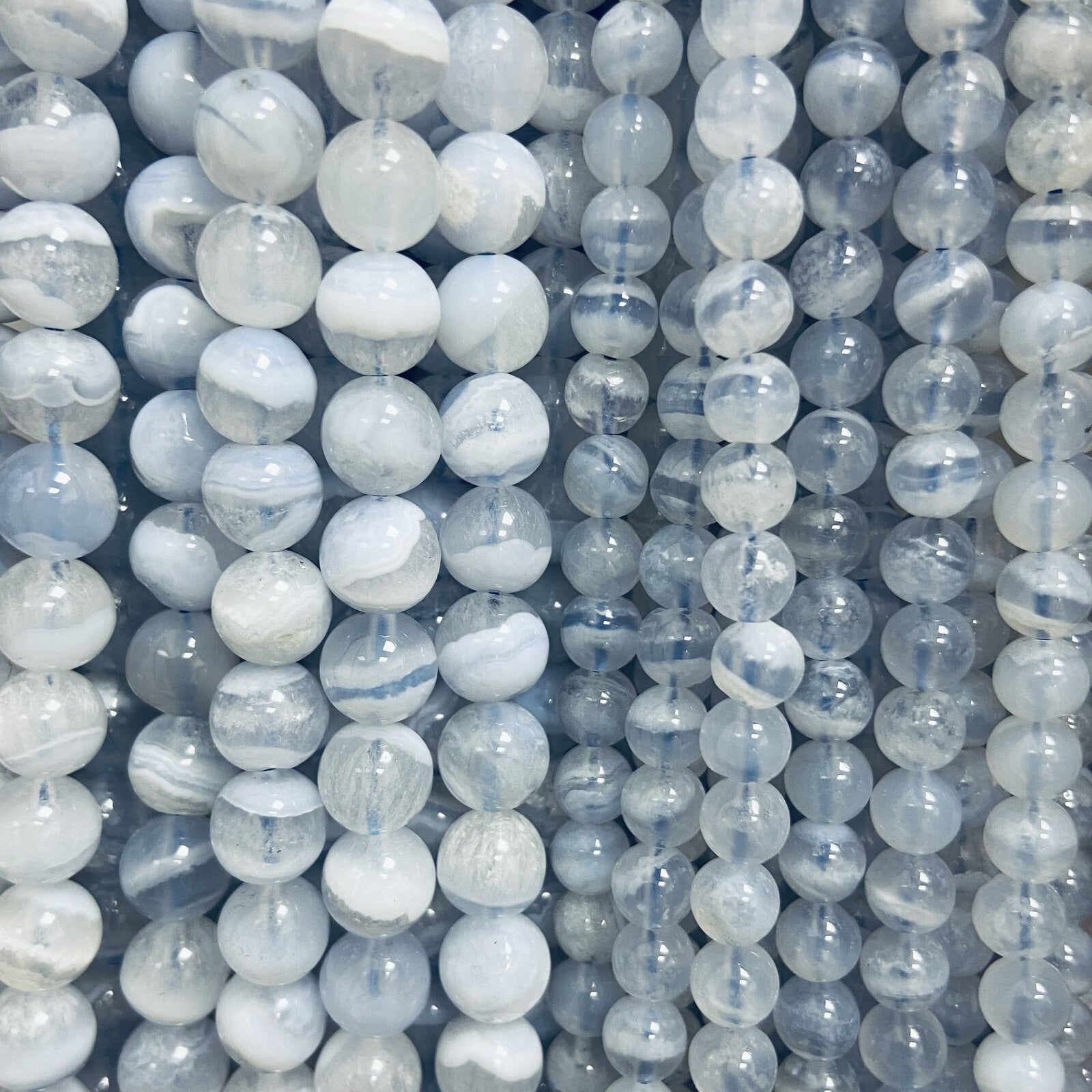 Rang - Calcédoine / Agate Blue Lace (8 mm)