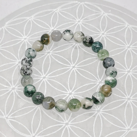 Bracelet - Agate Arbre (8 mm)