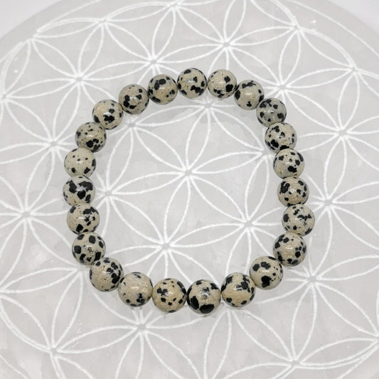 Bracelet - Jaspe Dalmatien (8 mm)