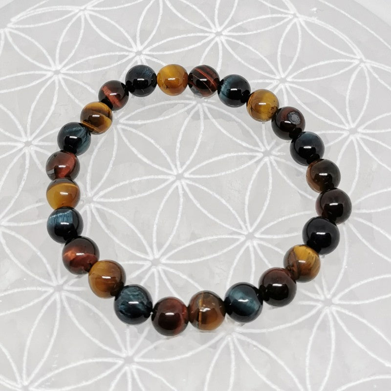 Bracelet - Mix Oeil de Tigre, Taureau, Faucon (8 mm)