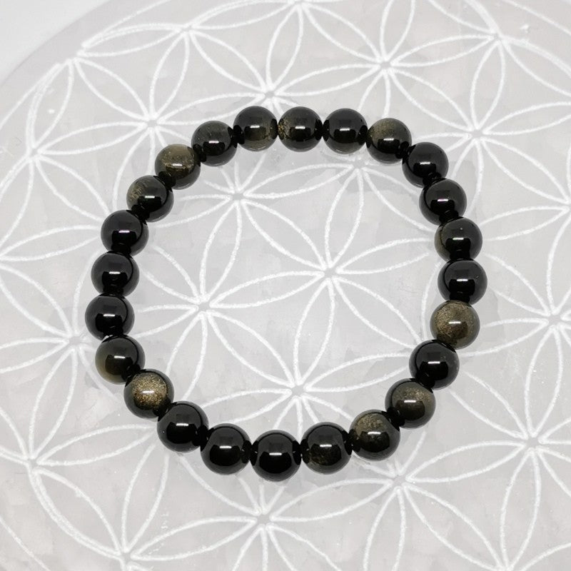 Bracelet - Obsidienne Dorée (8 mm)