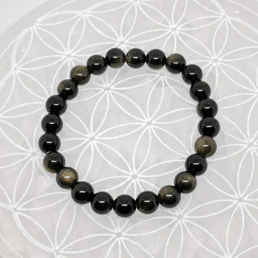 Bracelet - Obsidienne Dorée (8 mm)