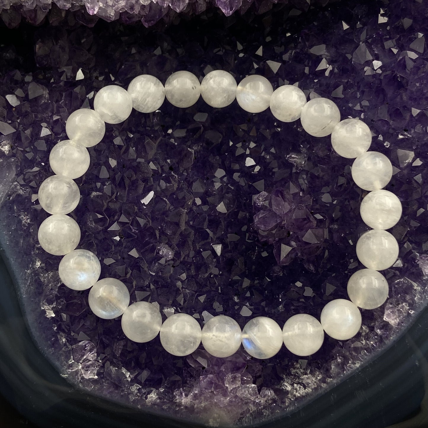 Bracelet - Pierre de Lune Transparente EXTRA (8 mm)