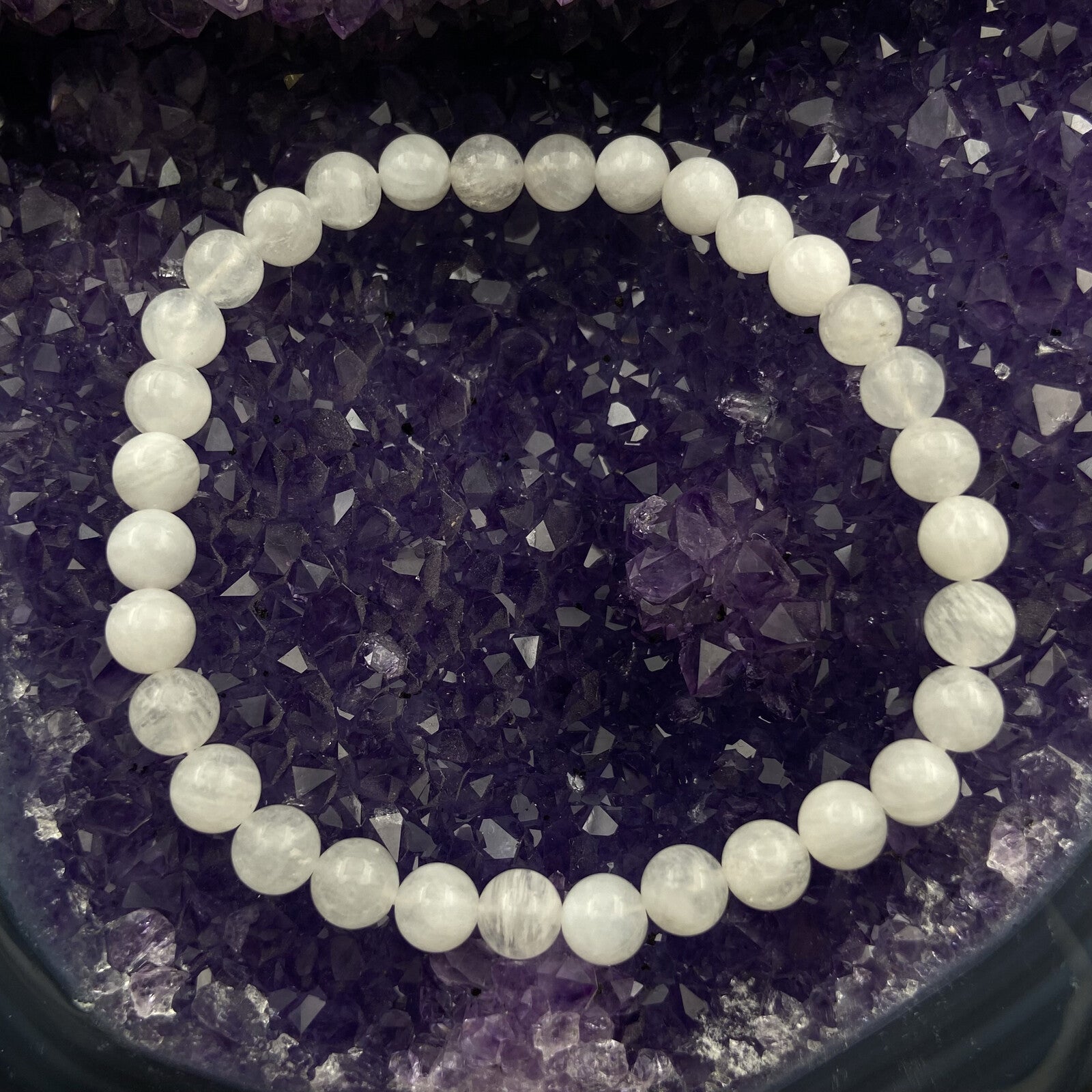 Bracelet - Pierre de Lune Transparente (6 mm)