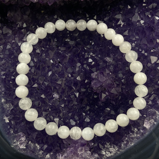 Bracelet - Pierre de Lune Transparente (6 mm)