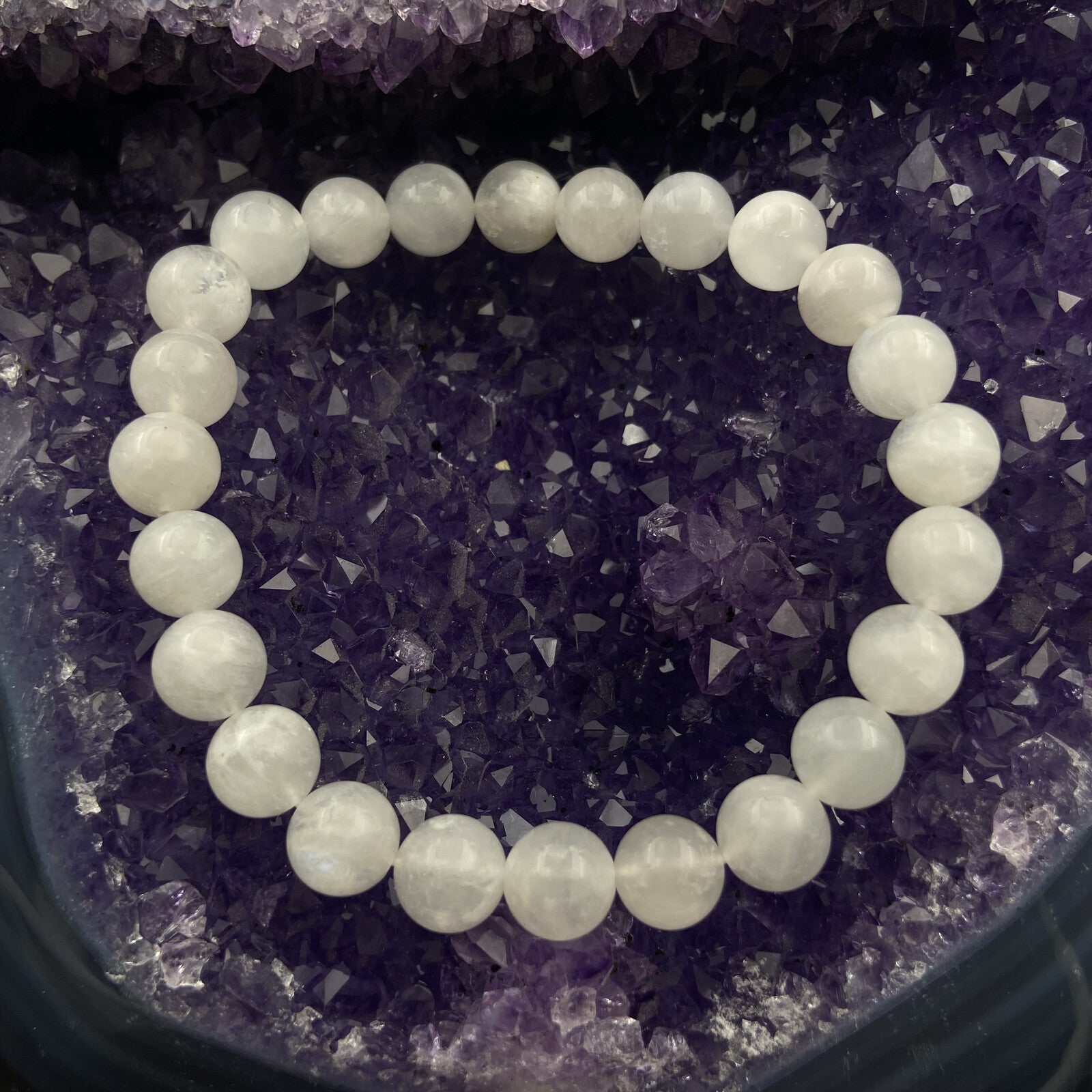 Bracelet - Pierre de Lune Transparente (8 mm)