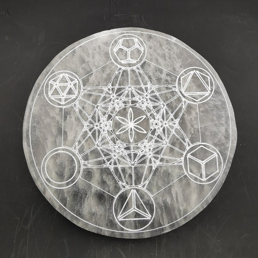 Plaque de Rechargement - Sélénite Métatron (15 cm) nouveau design