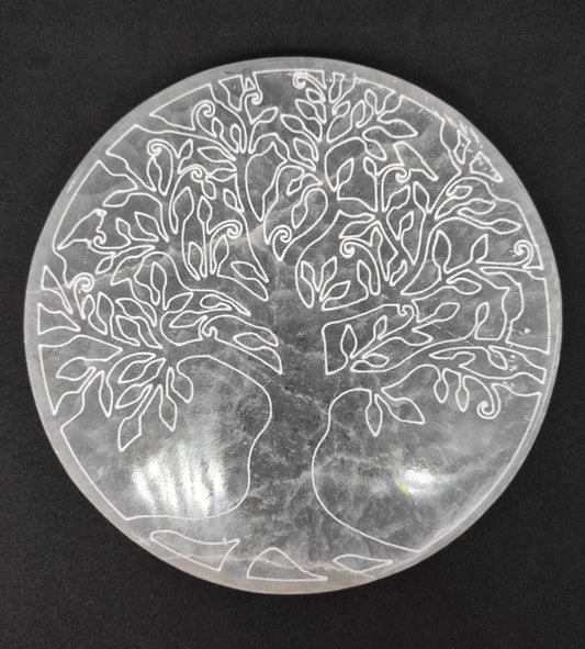 Plaque de Rechargement - Sélénite Arbre de Vie (15 cm)