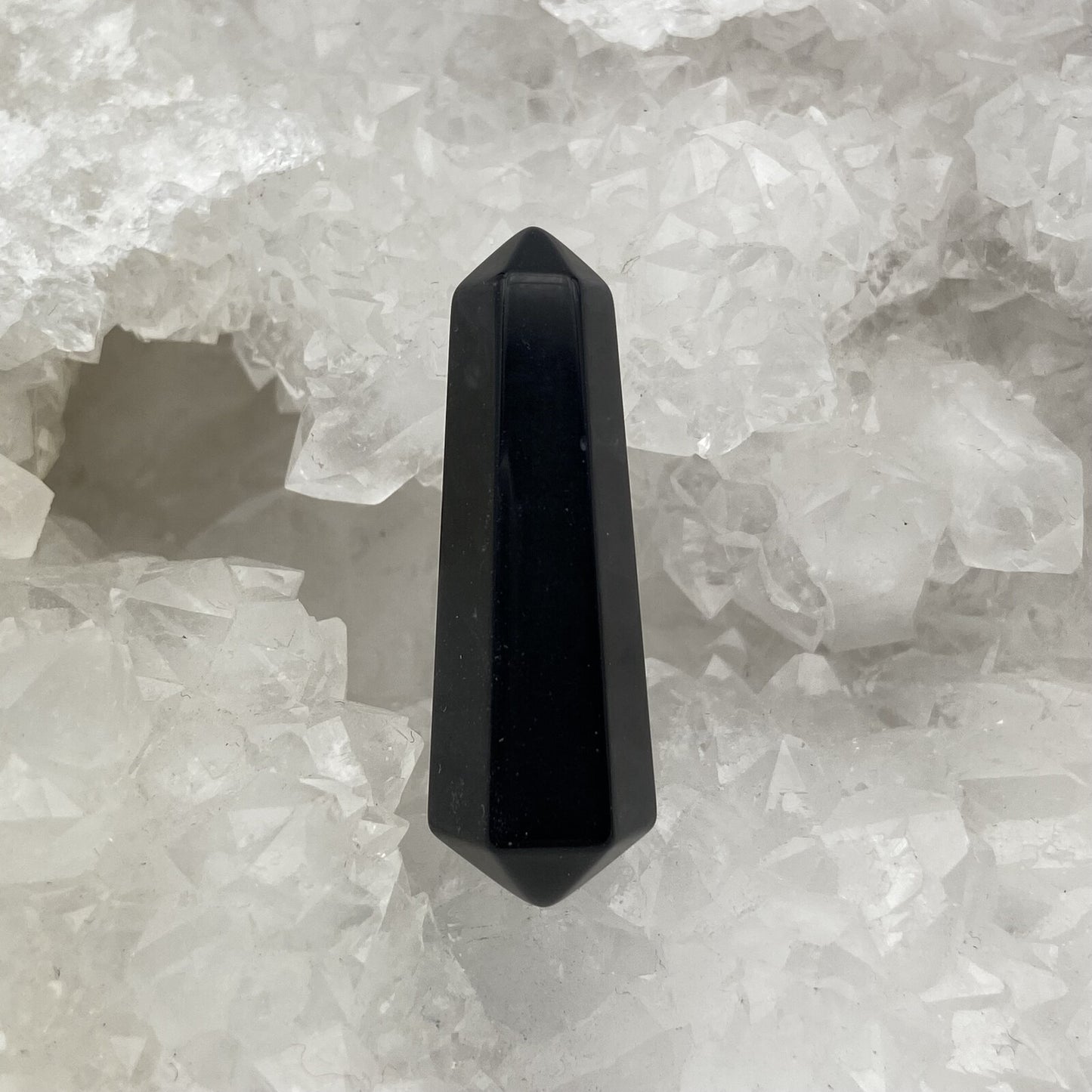 Pointe Biterminée - Obsidienne Noire