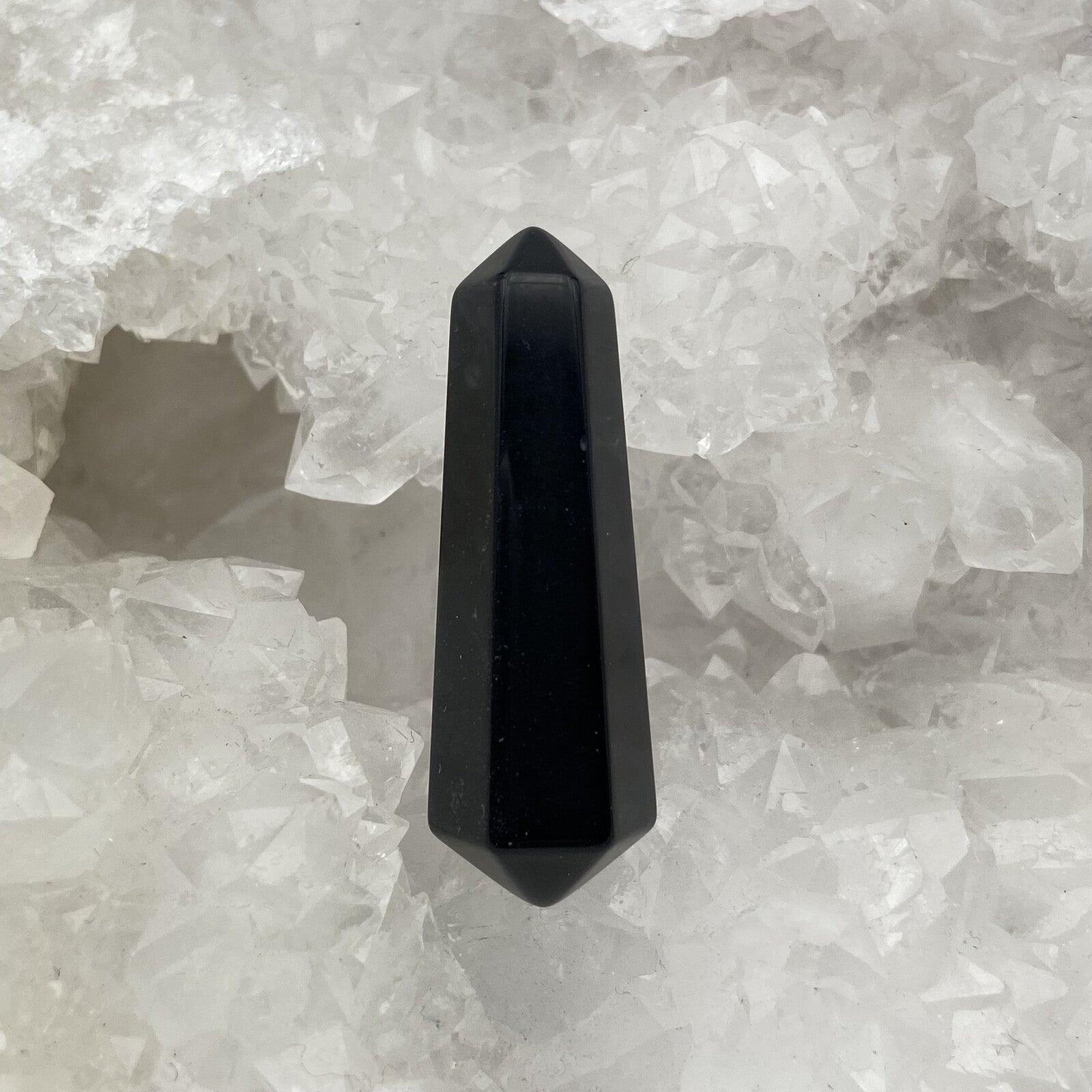 Pointe Biterminée - Obsidienne Noire