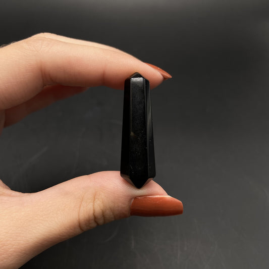 Pointe Biterminée - Obsidienne Noire