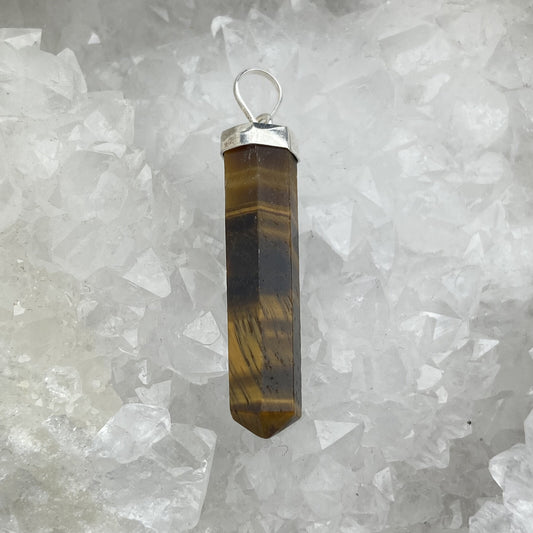 Pendentif Argent - Pointe Oeil de Tigre