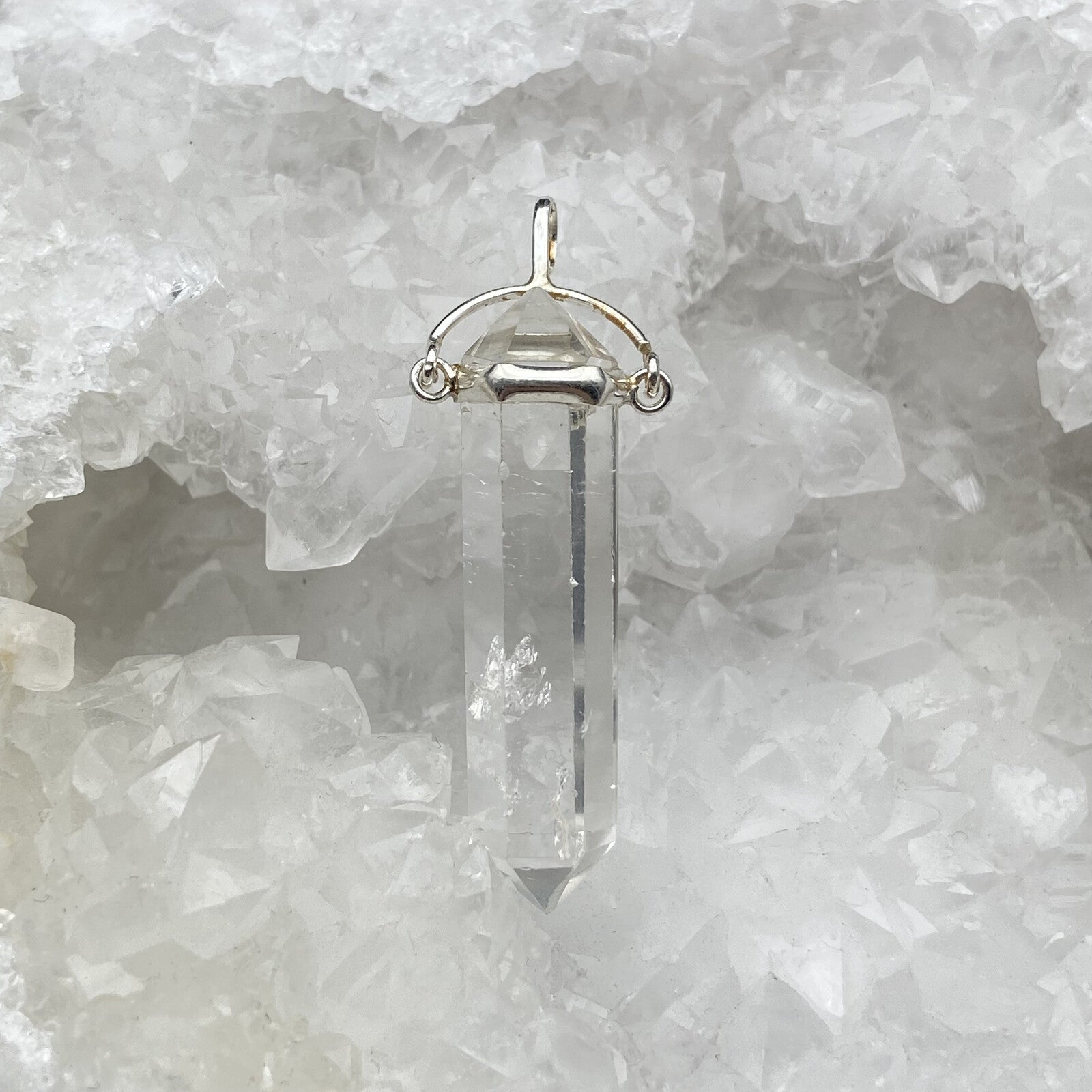 Pendentif Argent - Pointe Biterminée Cristal de Roche