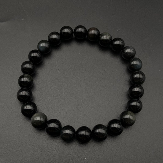 Bracelet - Obsidienne Noire Arc-en-Ciel (8 mm)