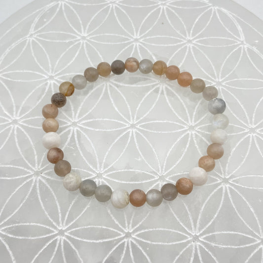 Bracelet - Pierre de Lune Multicolore (6 mm)