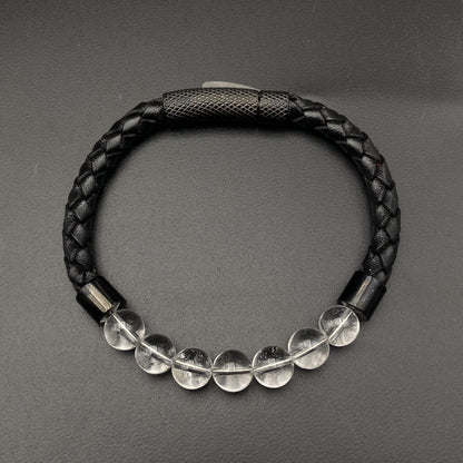 Bracelet Simple Cuir - Cristal de Roche
