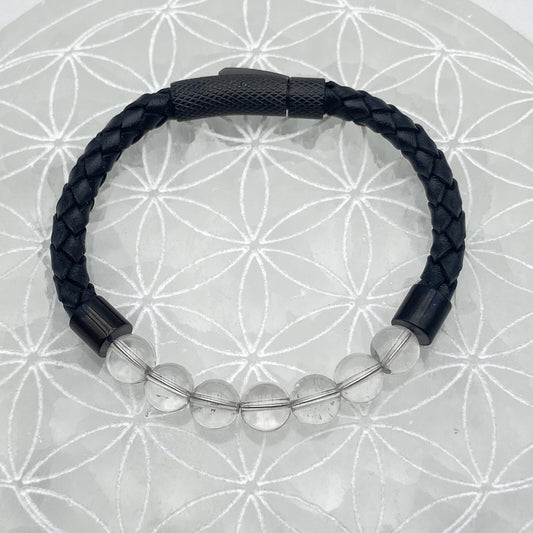 Bracelet Simple Cuir - Cristal de Roche