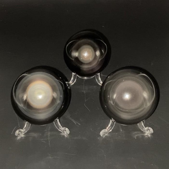 Lot de 3 Sphères - Obsidienne Oeil Céleste n°4