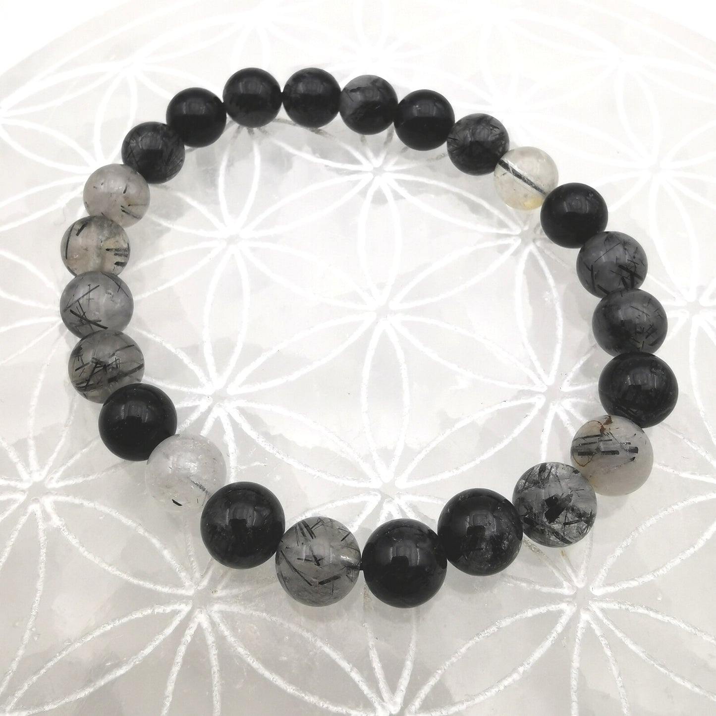 Bracelet - Tourmaline Noire / Quartz (8 mm) EXTRA