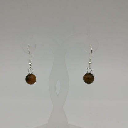 Boucles d'oreilles Argent - Perles Œil de tigre